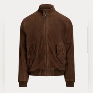 Polo Ralph Lauren Tumbled Suede Dark Brown Bomber Jacket
